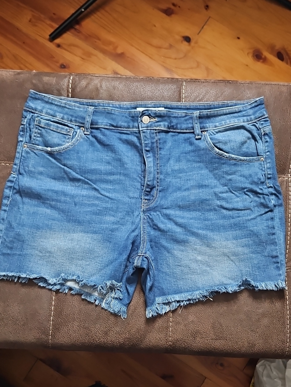 Zenana Classic Blue Denim Women’s Shorts - Casual Frayed Hem 3X